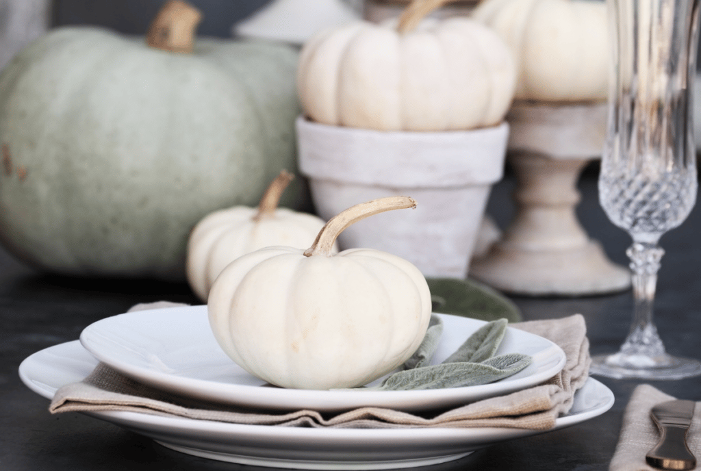 Monochromatic Dinner Table Setting