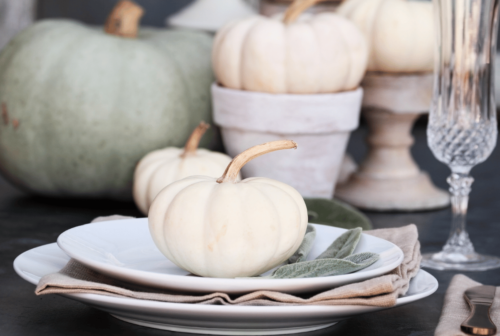 Monochromatic Dinner Table Setting