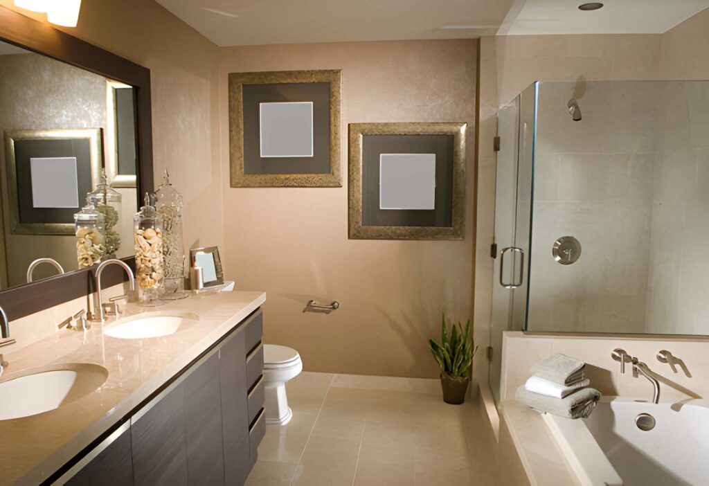 Modern bathroom with elegant decor. Bathroom Remodeling